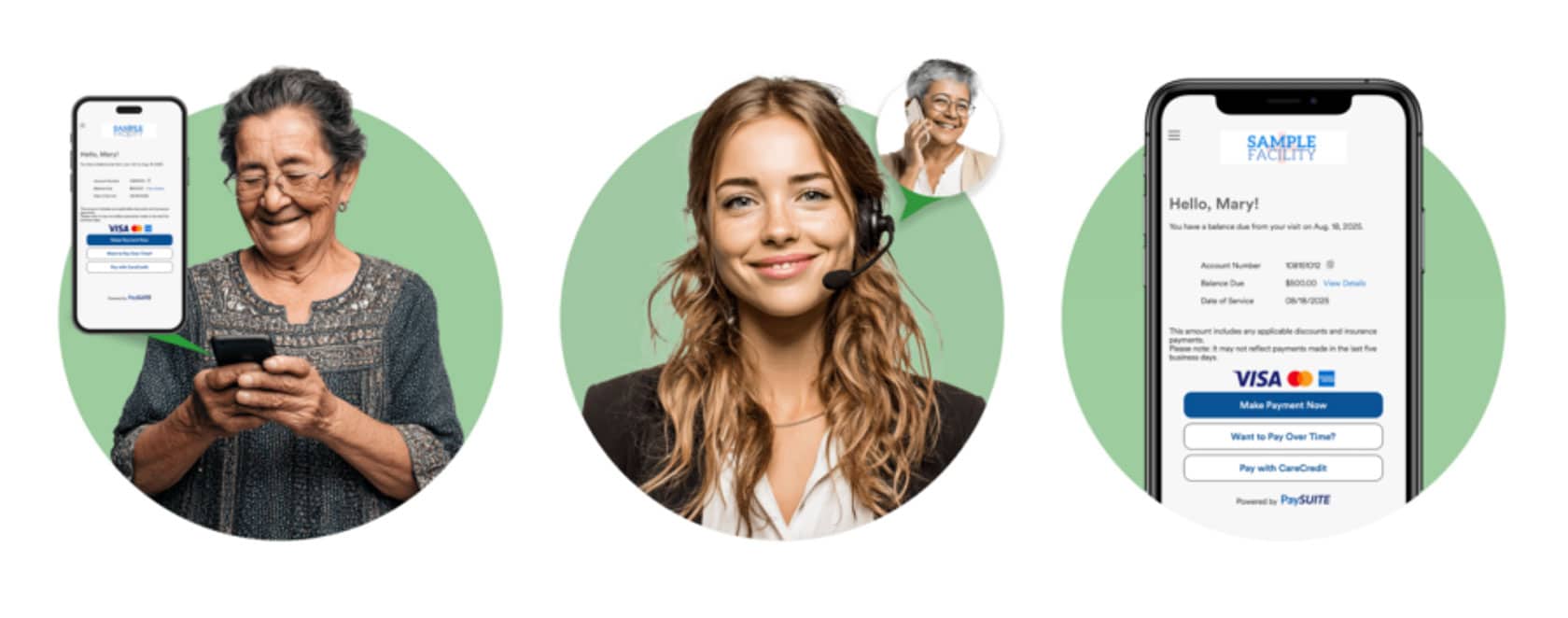 Images showcasing One Mnet Health software platform